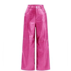 Pink leather pants